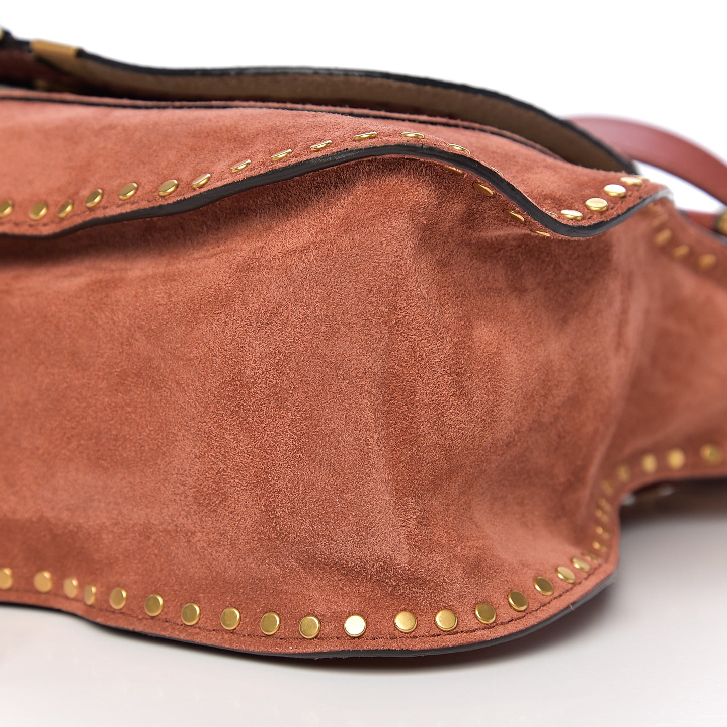 Suede Calfskin Braided Medium Marcie Satchel Terracotta Red