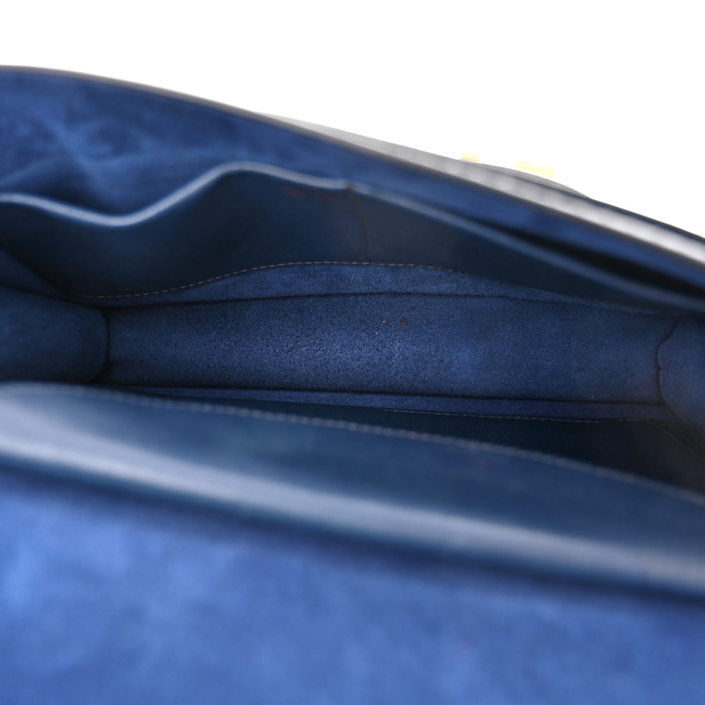 Calfskin J'Adior Chain Flap Bag Navy Blue