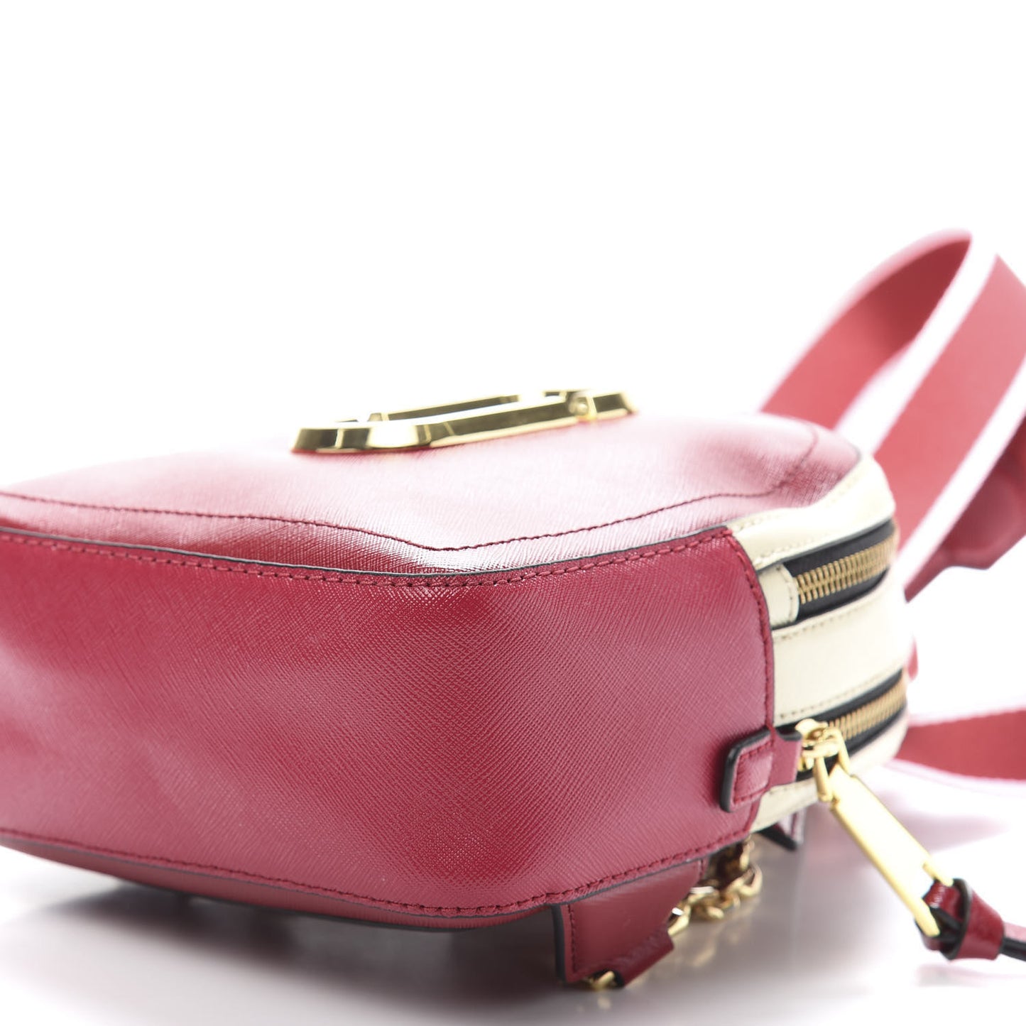 Saffiano Mini Snapshot Backpack Red Multicolor
