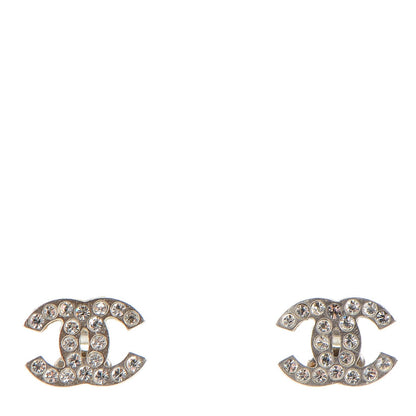 Chanel Crystal Mini Timeless CC Earrings Silver 1 of 5