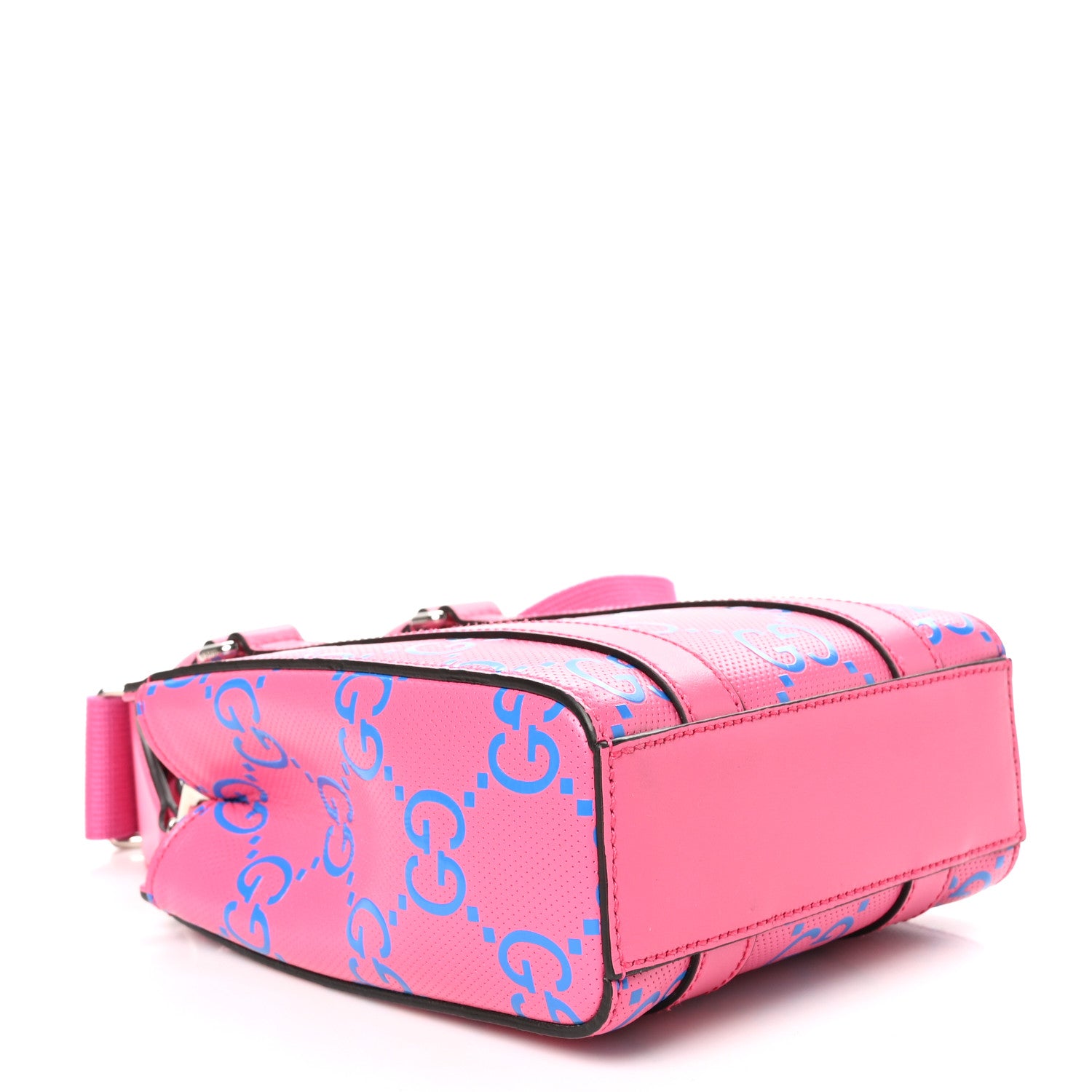 Gucci Calfskin GG Tennis Embossed Mini Tote Bag Modern Fuchsia Modern Blue 4 of 10