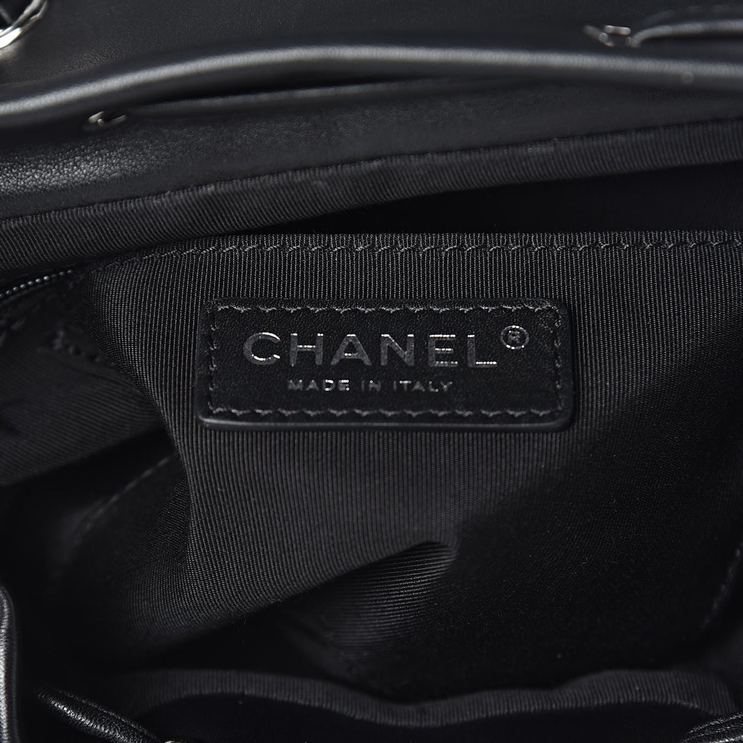 Calfskin Chevron Quilted Small Urban Spirit Backpack Black