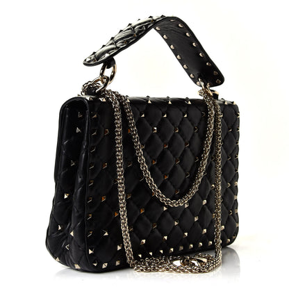 Valentino Garavani Lambskin Medium Rockstud Spike Shoulder Bag Black 4 of 12
