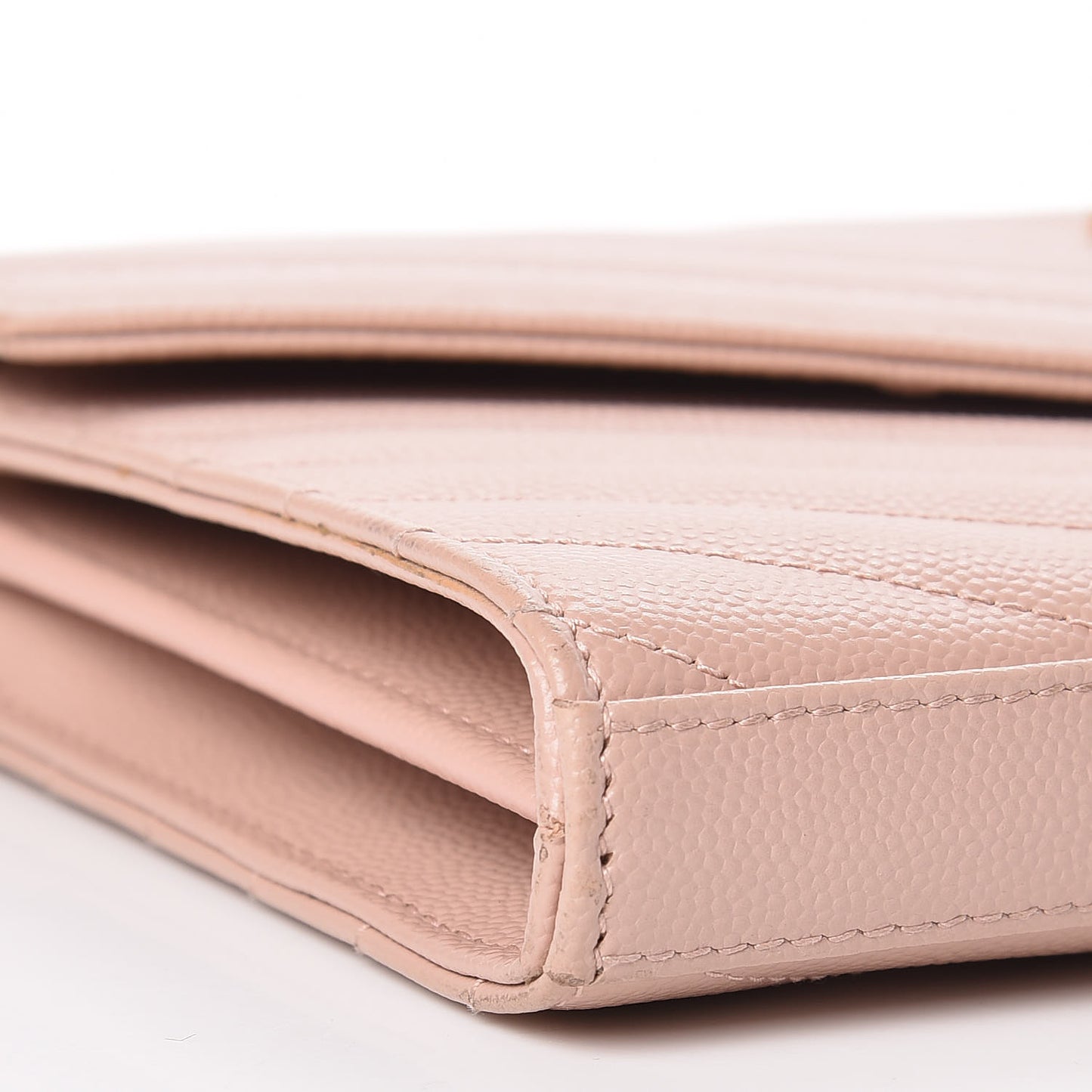 Grain De Poudre Matelasse Chevron Monogram Chain Wallet Rose Antic
