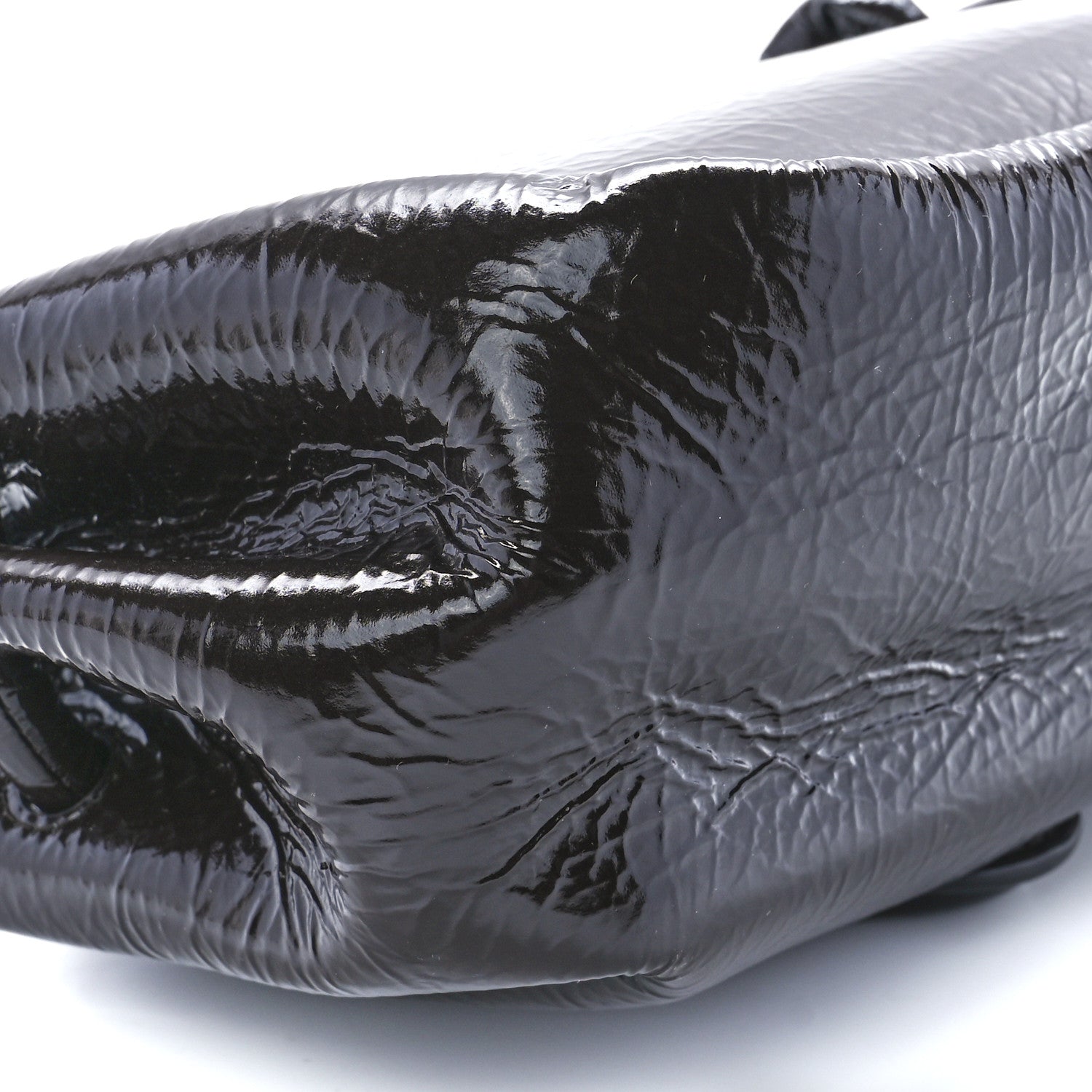 Bottega Veneta Patent Deerskin Small Beak Triangle Flap Shoulder Bag Fondant 8 of 9