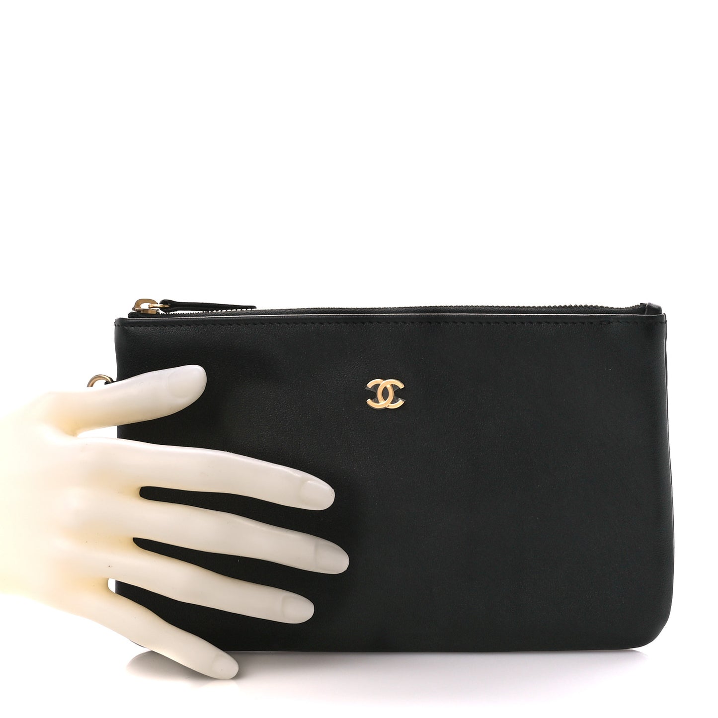 Shiny Calfskin Chanel 22 Removable Pouch Black