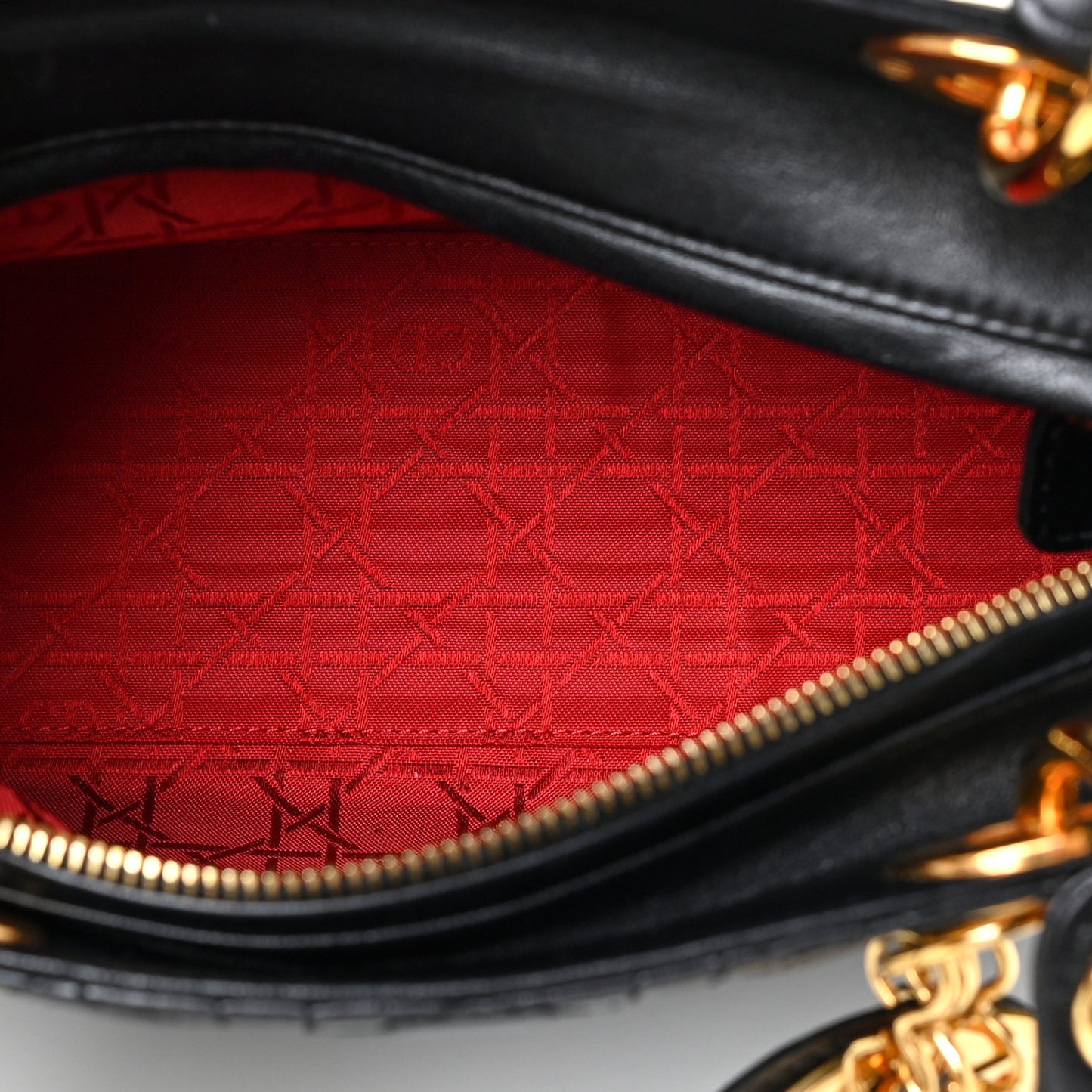 Lambskin Cannage Medium Lady Dior Black