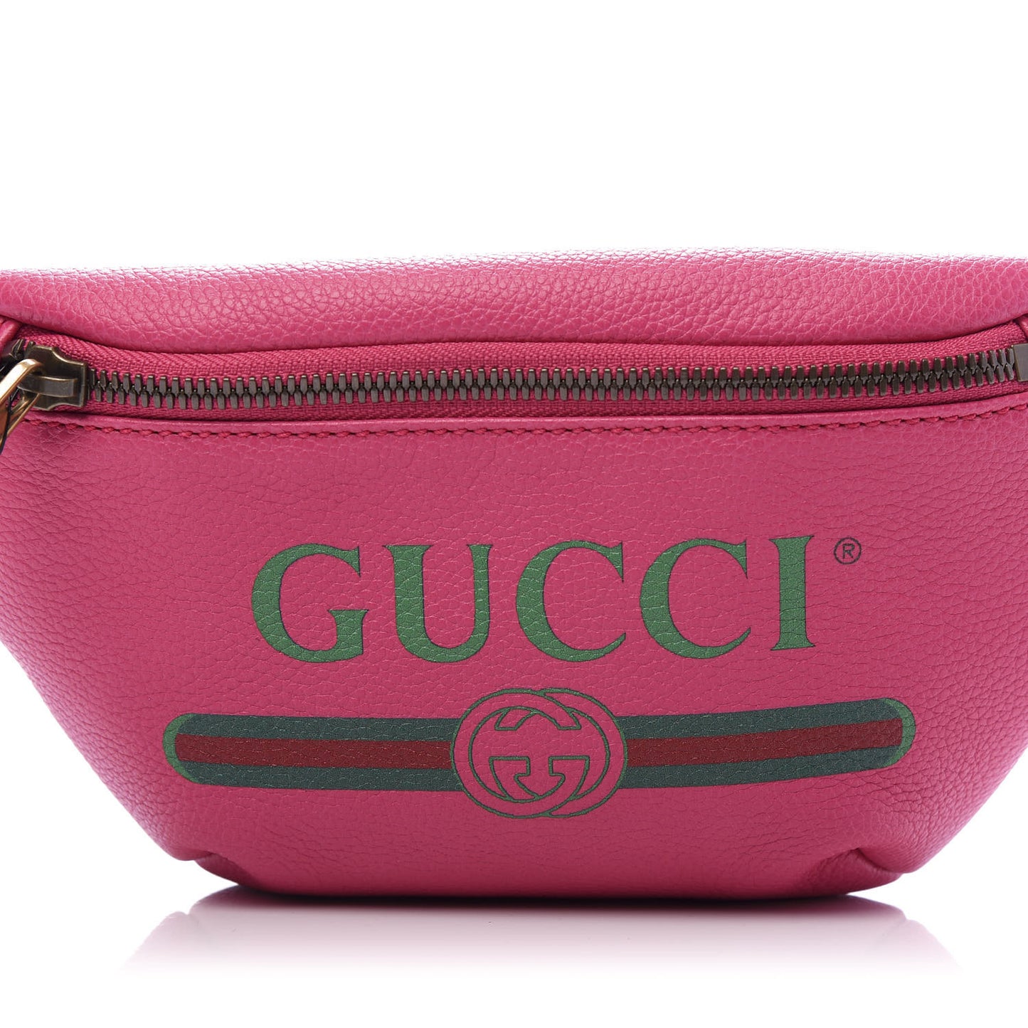 Grained Calfskin Small Logo Belt Bag Box Pink Green