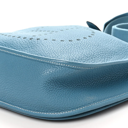 Hermes Taurillon Clemence Evelyne III PM Blue Jean 10 of 12