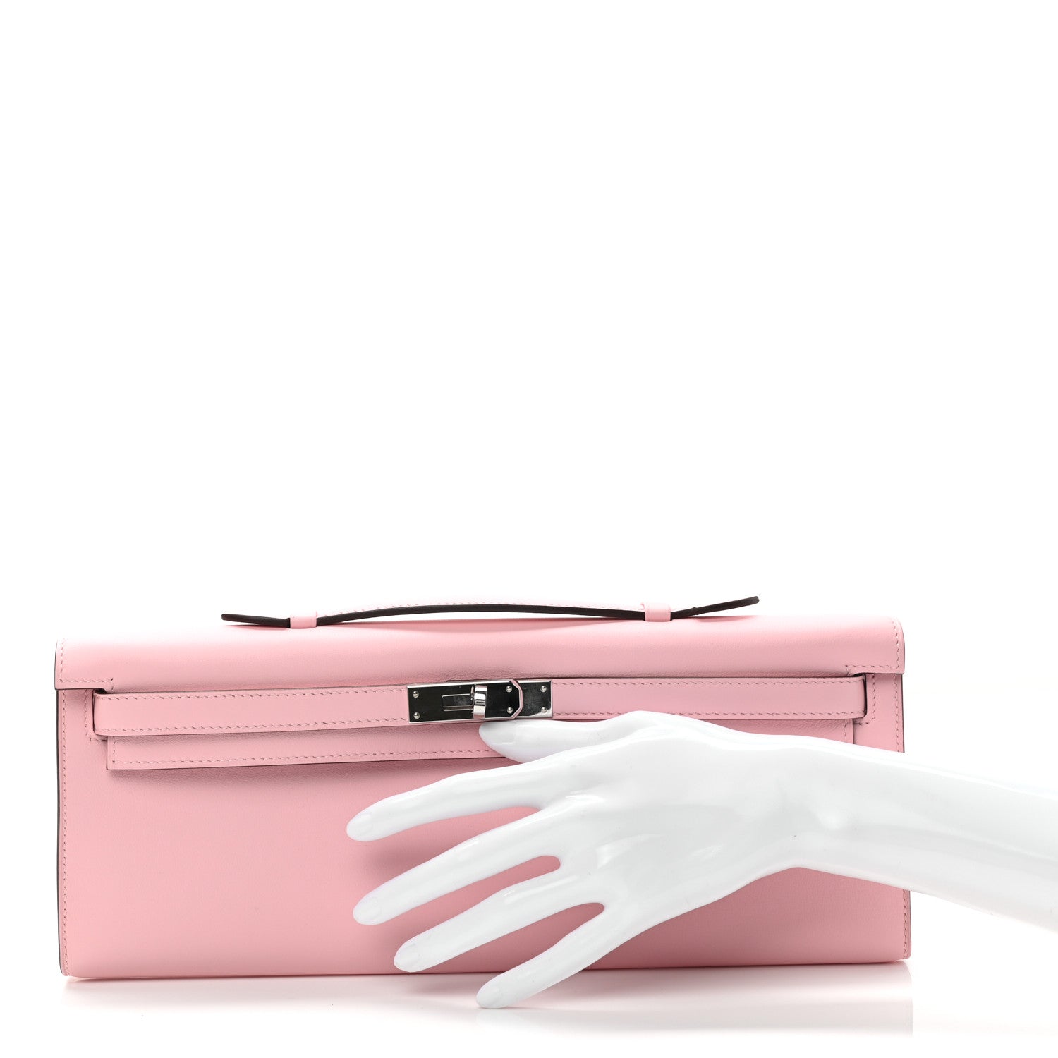 Hermes Swift Kelly Cut Clutch Pochette Rose Sakura 2 of 10