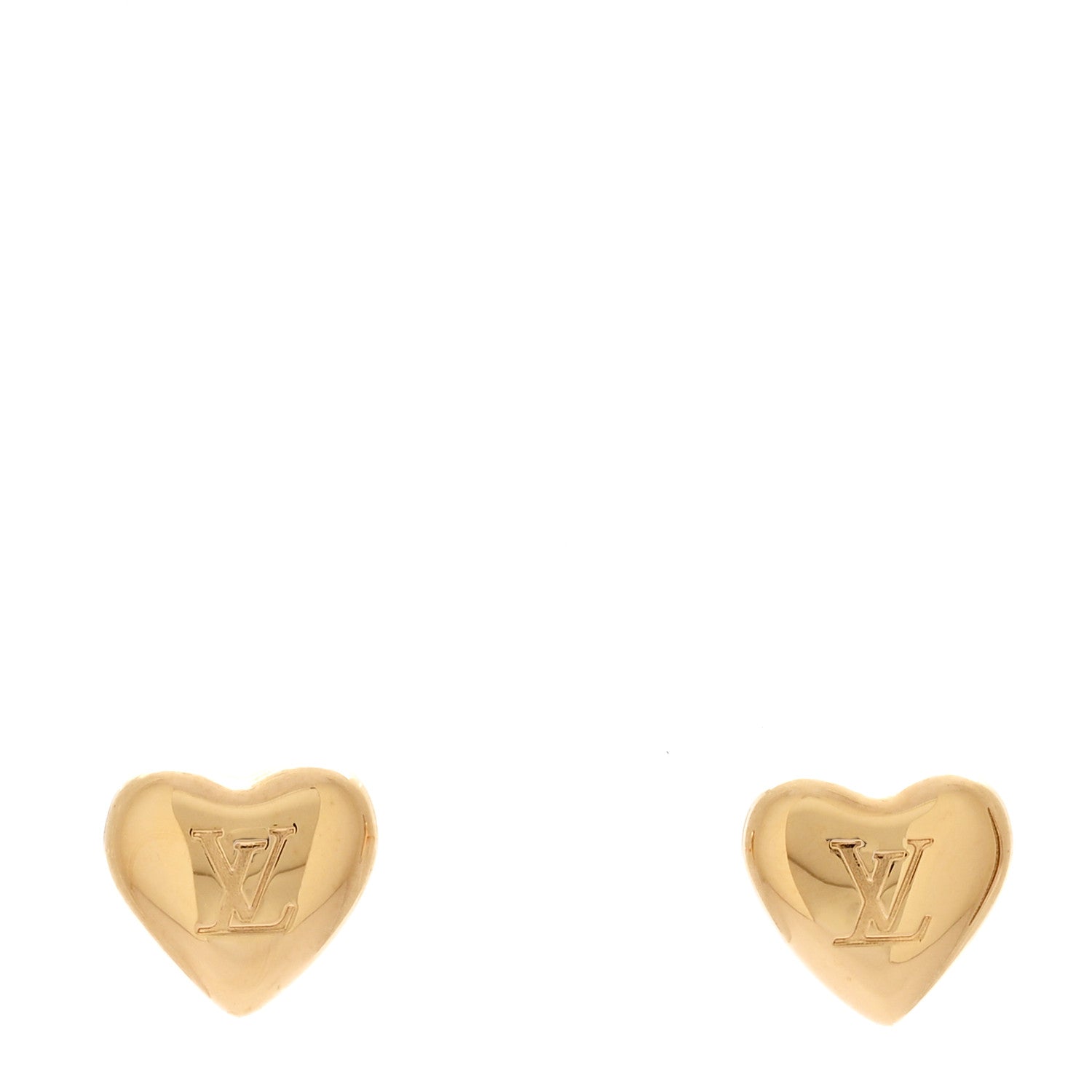 Louis Vuitton Metal LV Heart Earrings Gold 1 of 5