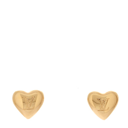 Louis Vuitton Metal LV Heart Earrings Gold 1 of 5