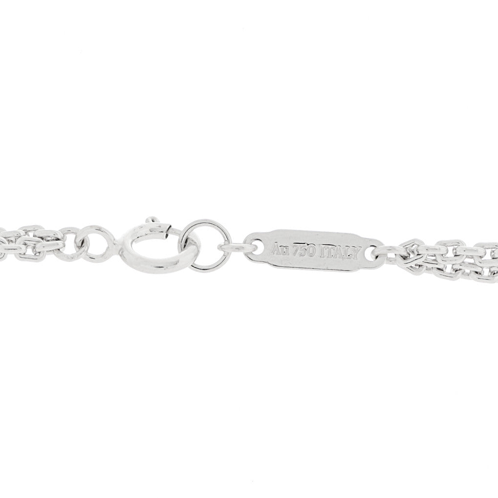 Tiffany 18K White Gold Diamond HardWear Large Double Link Pave Pendant Necklace 4 of 5