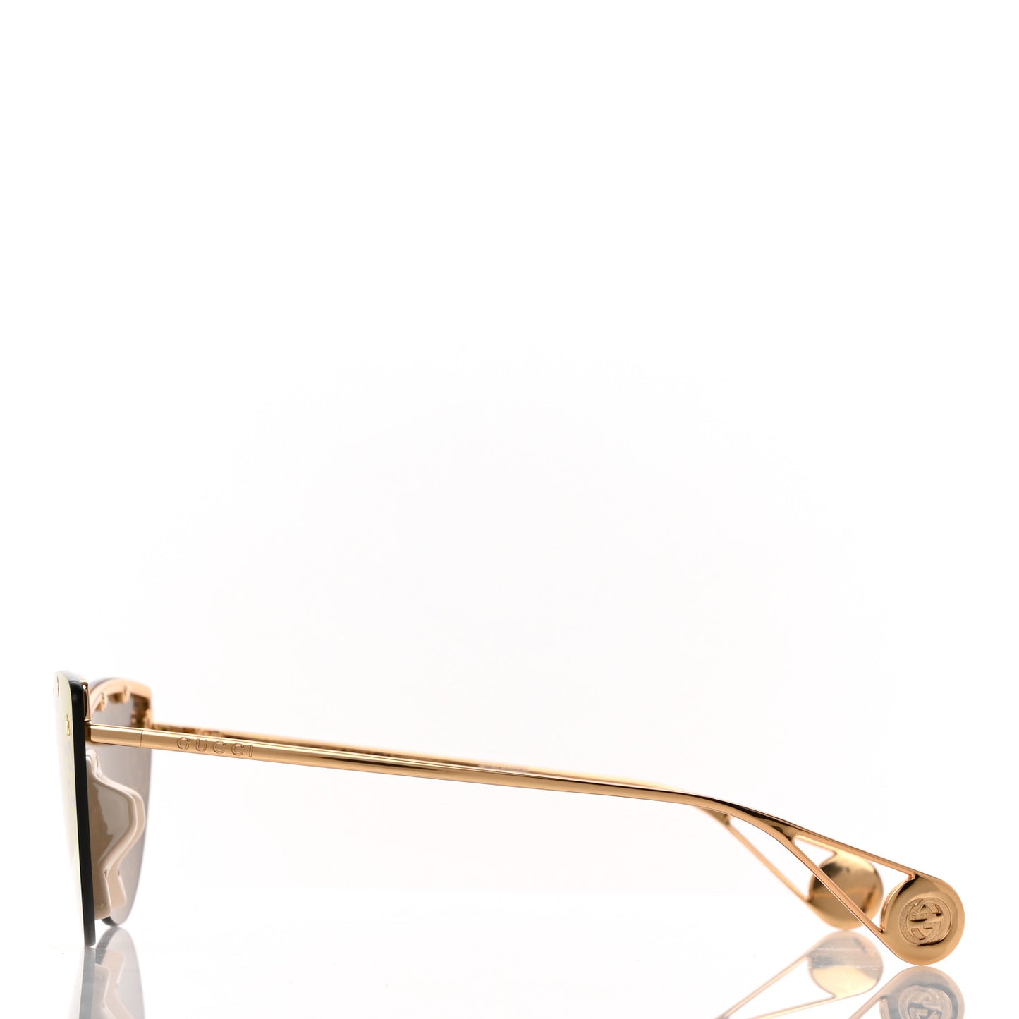 Metal Rimless Star Studded Monogram 90mm Cat Eye GG0666S Sunglasses Mirror Purple