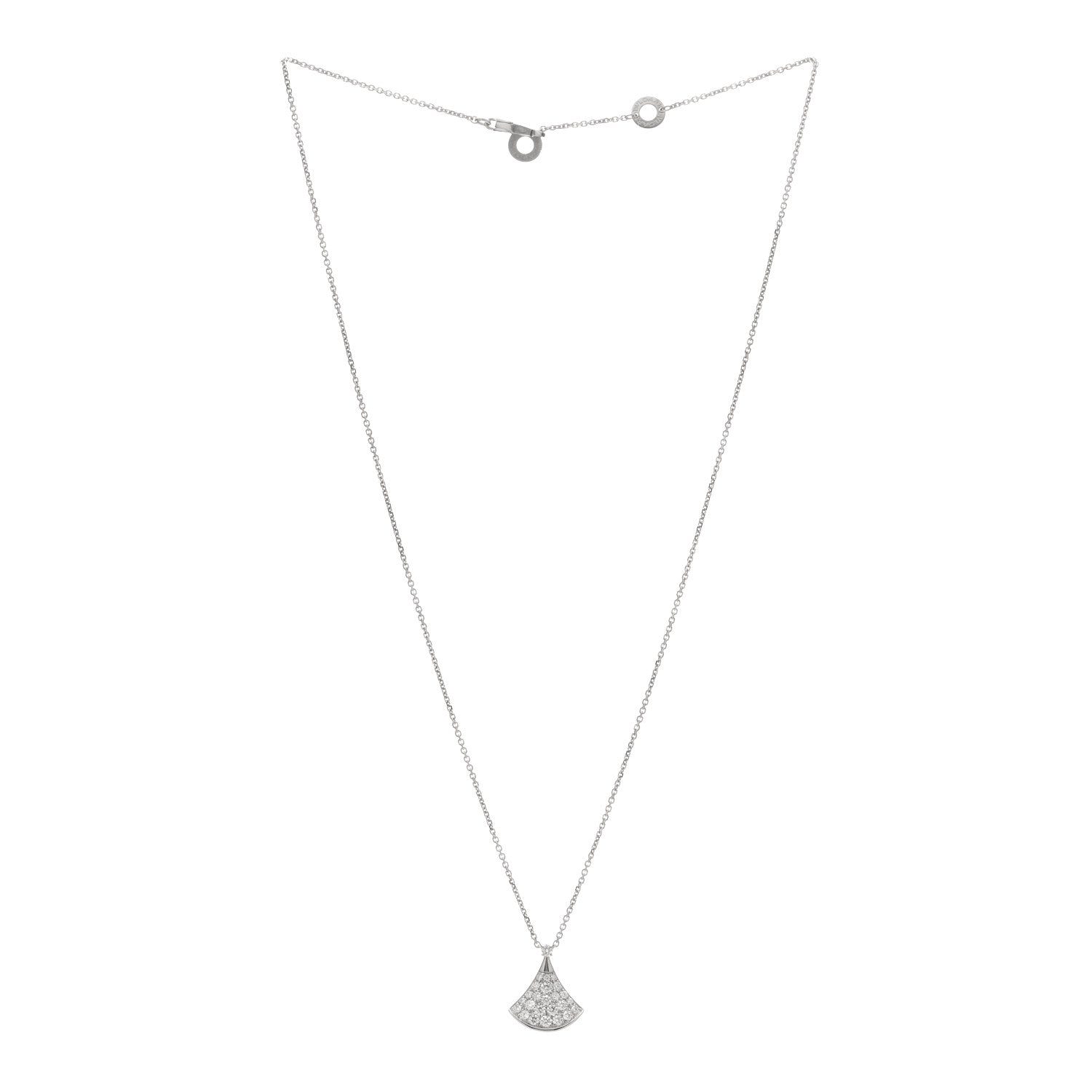 Bulgari 18K White Gold Diamond Divas' Dream Pave Necklace 2 of 4
