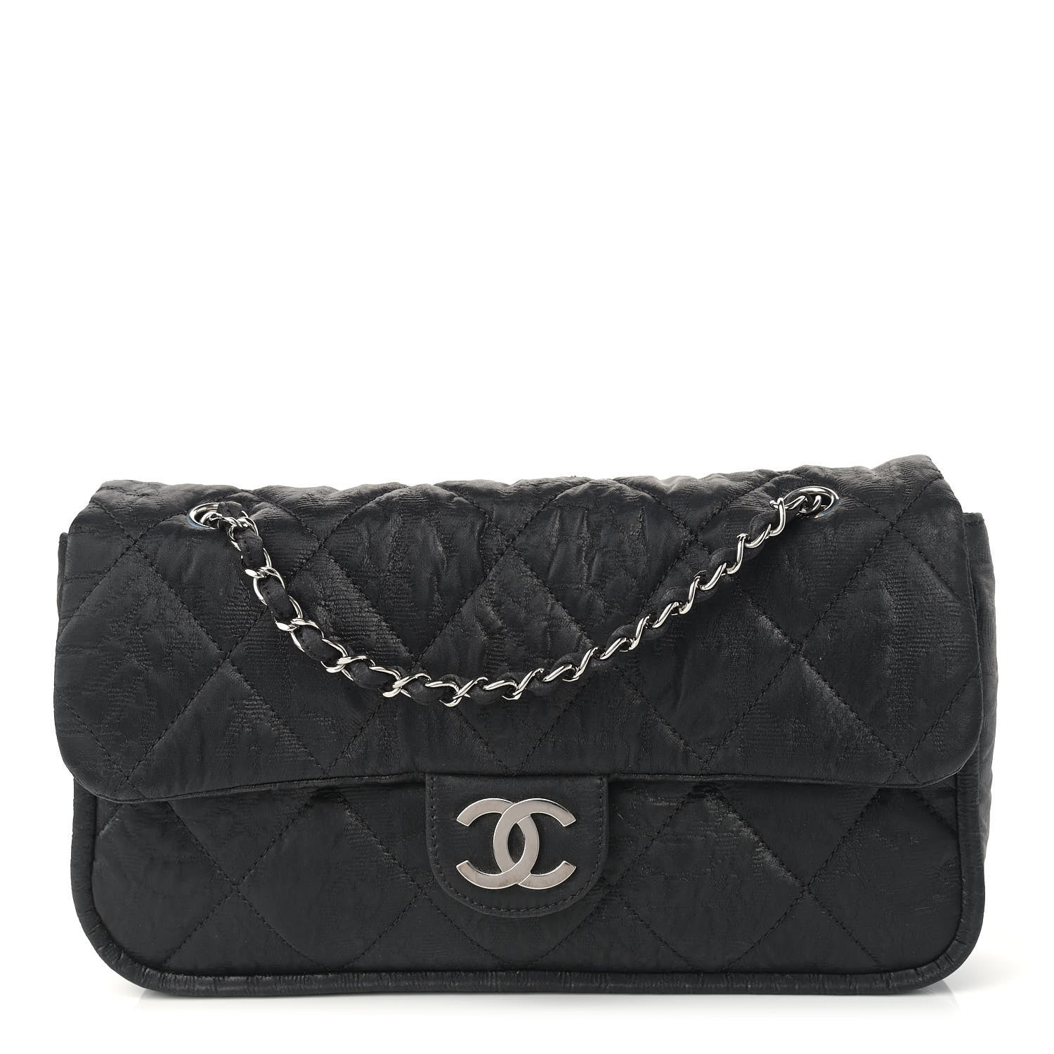 Chanel Coated Canvas Quilted Le Marais Flap Black 1 of 9