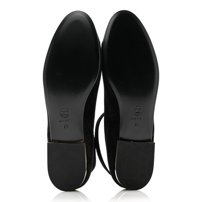 Chanel Suede Patent Cap Toe CC Mary Jane Flats 41 Black 5 of 9