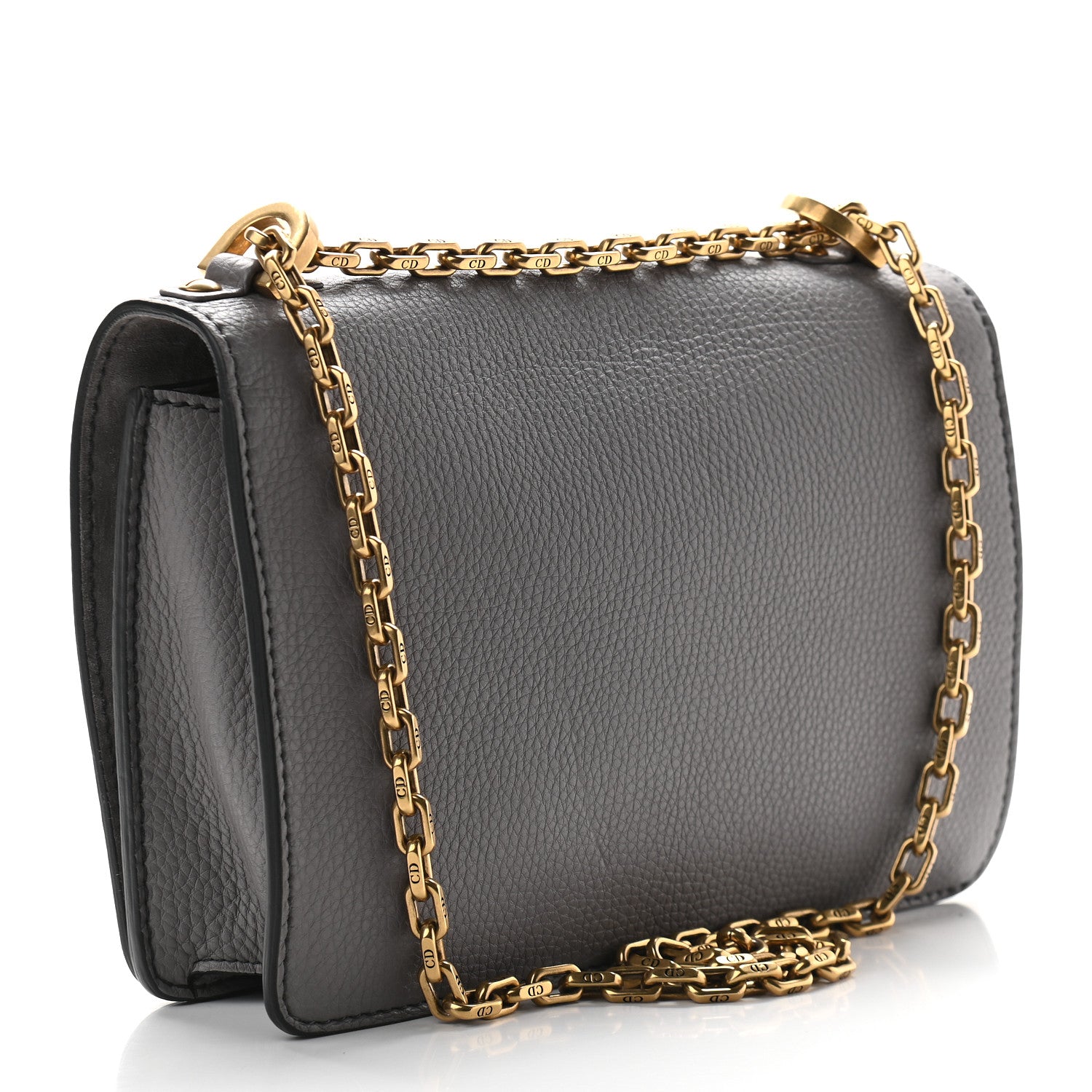 Christian Dior Metallic Grained Calfskin J'Adior Chain Flap Bag Gunmetal 2 of 8