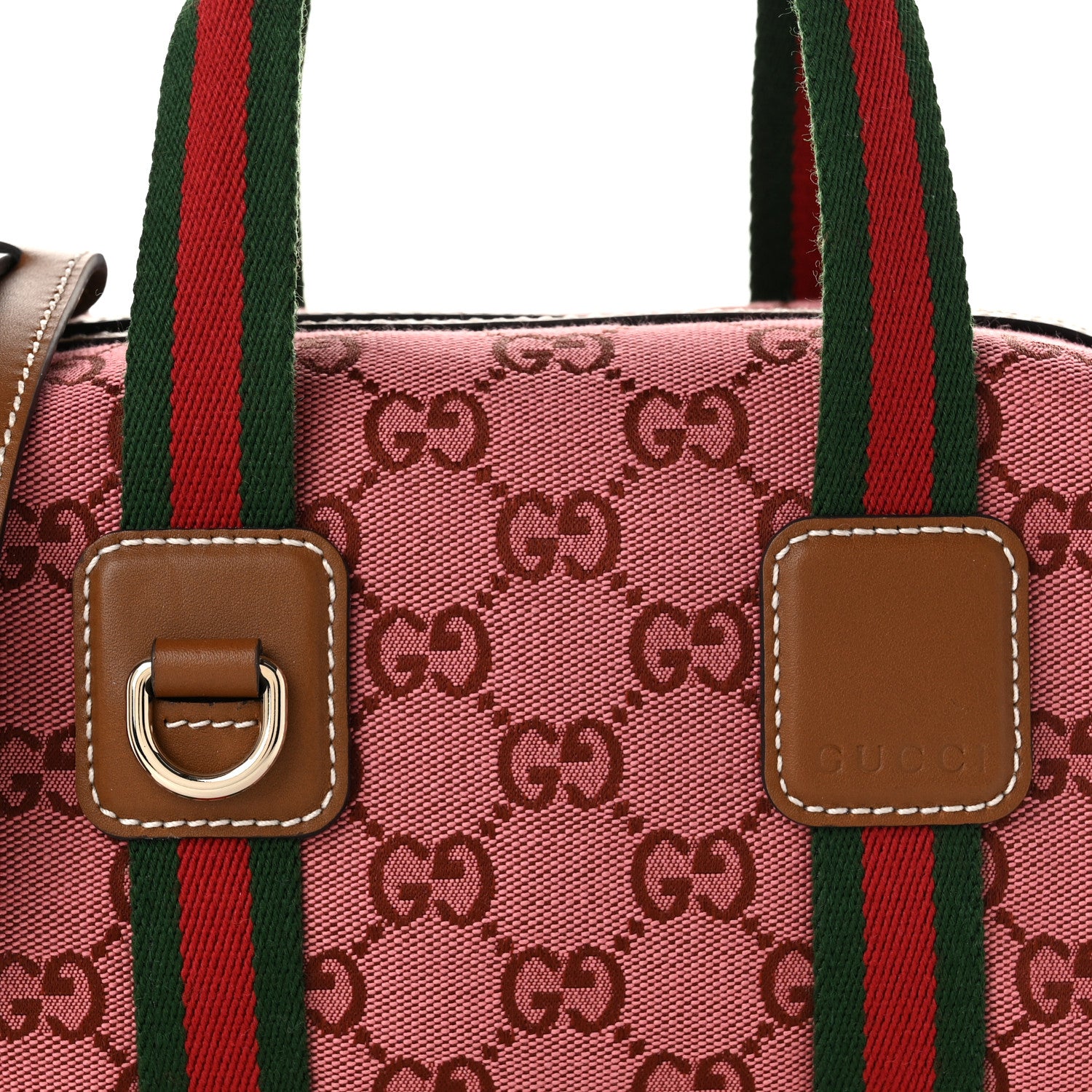 Gucci GG Supreme Web Mini GG Top Handle Bag Pink Beige 7 of 9