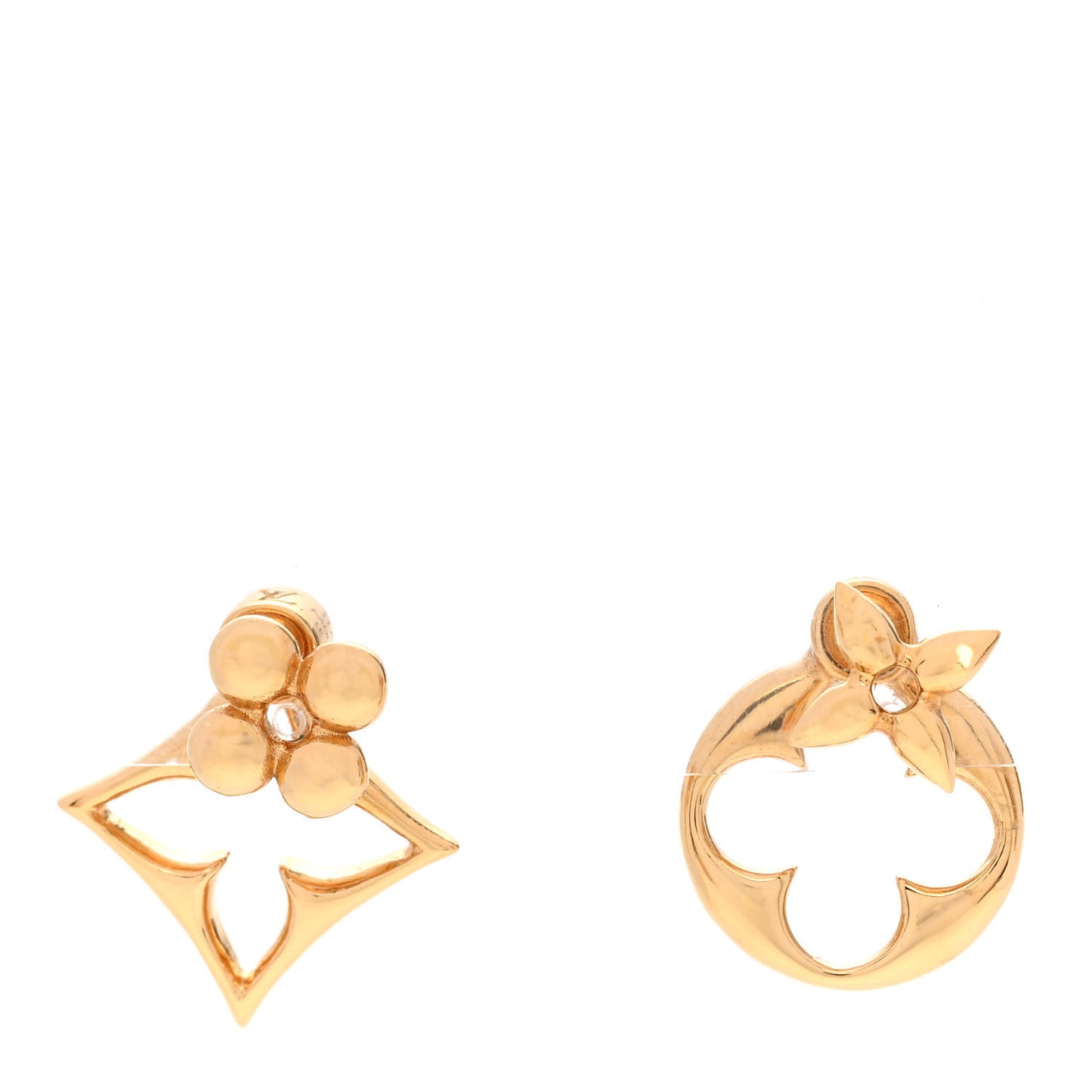Metal LV Flowergram Earrings Gold