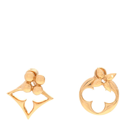 Louis Vuitton Metal LV Flowergram Earrings Gold 1 of 6