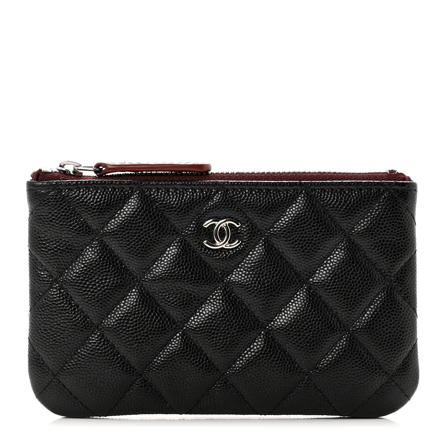 Caviar Quilted Small Cosmetic Case Black