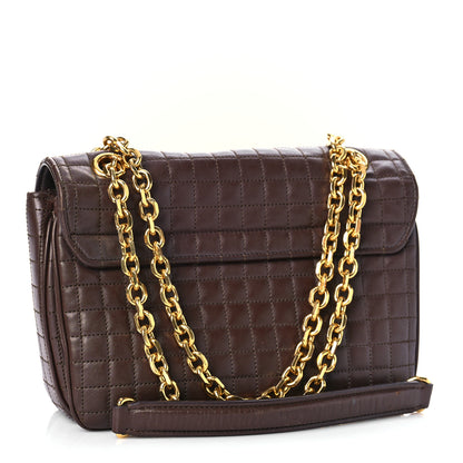 Celine Calfskin Quilted Medium C Bag Dark Brown 3 of 14