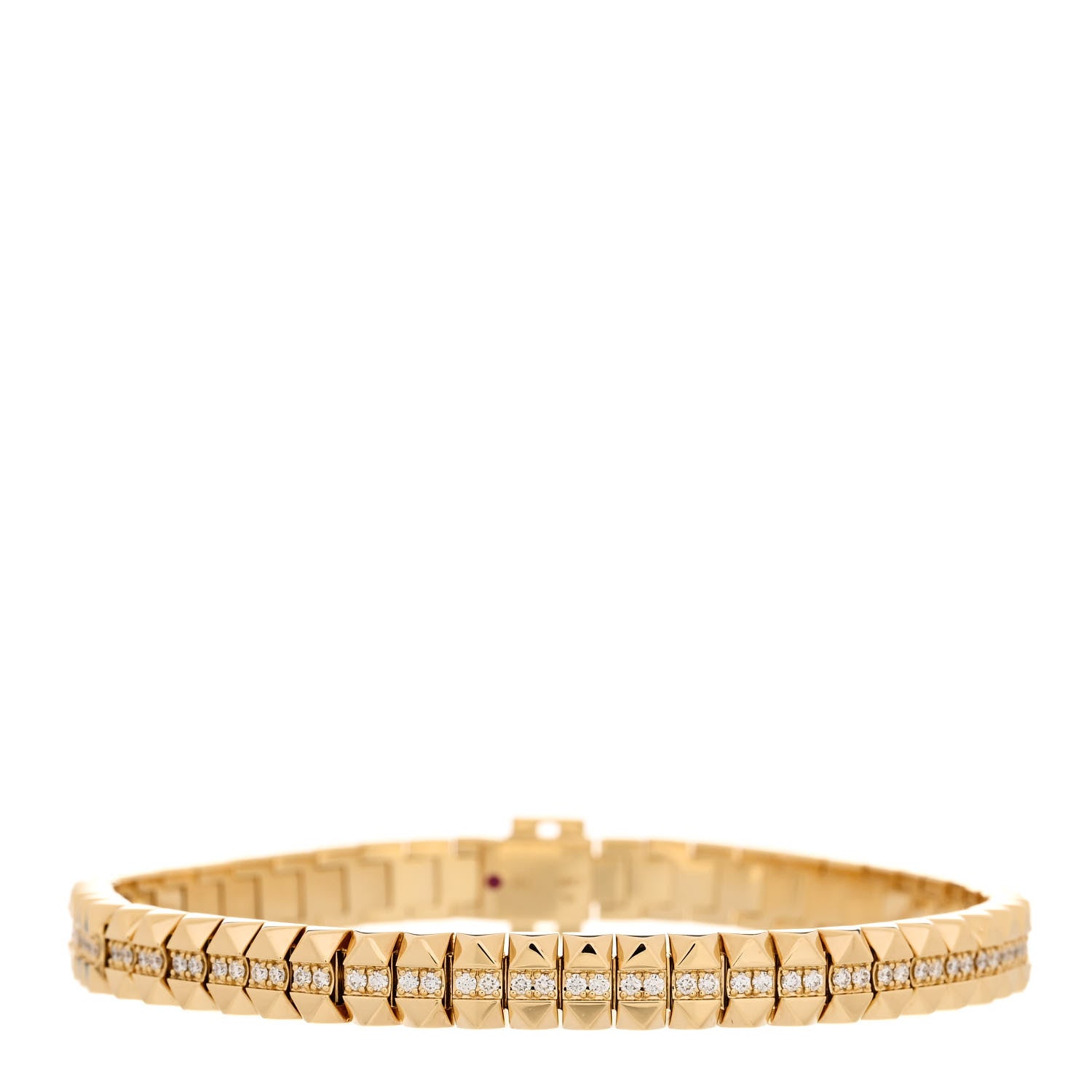 Roberto Coin 18K Yellow Gold Diamond Obelisco Flexible Bangle Bracelet 2 of 3