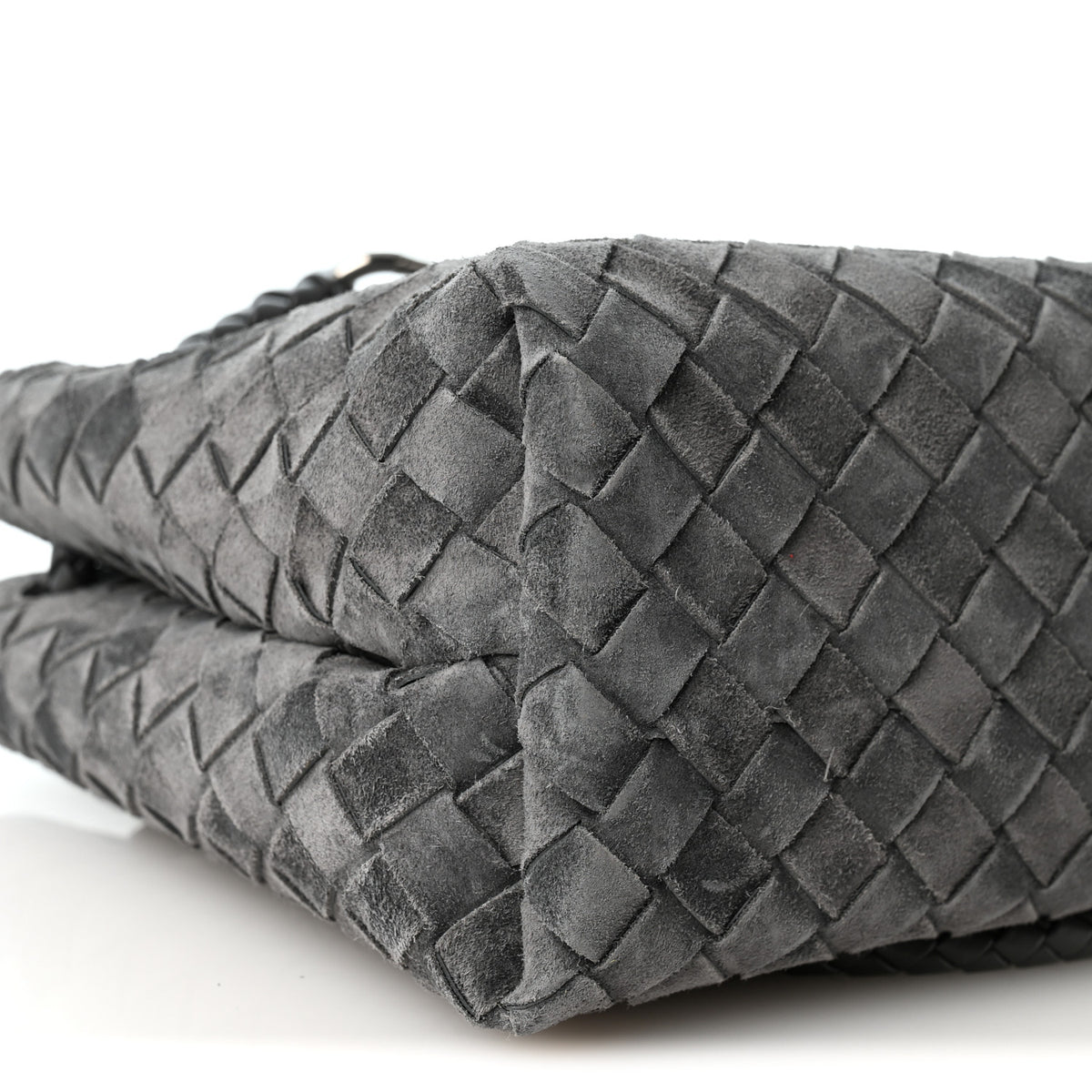 Bottega Veneta Suede Intrecciato Small Andiamo Shoulder Bag Graphite 7 of 8