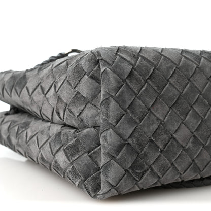 Bottega Veneta Suede Intrecciato Small Andiamo Shoulder Bag Graphite 7 of 8
