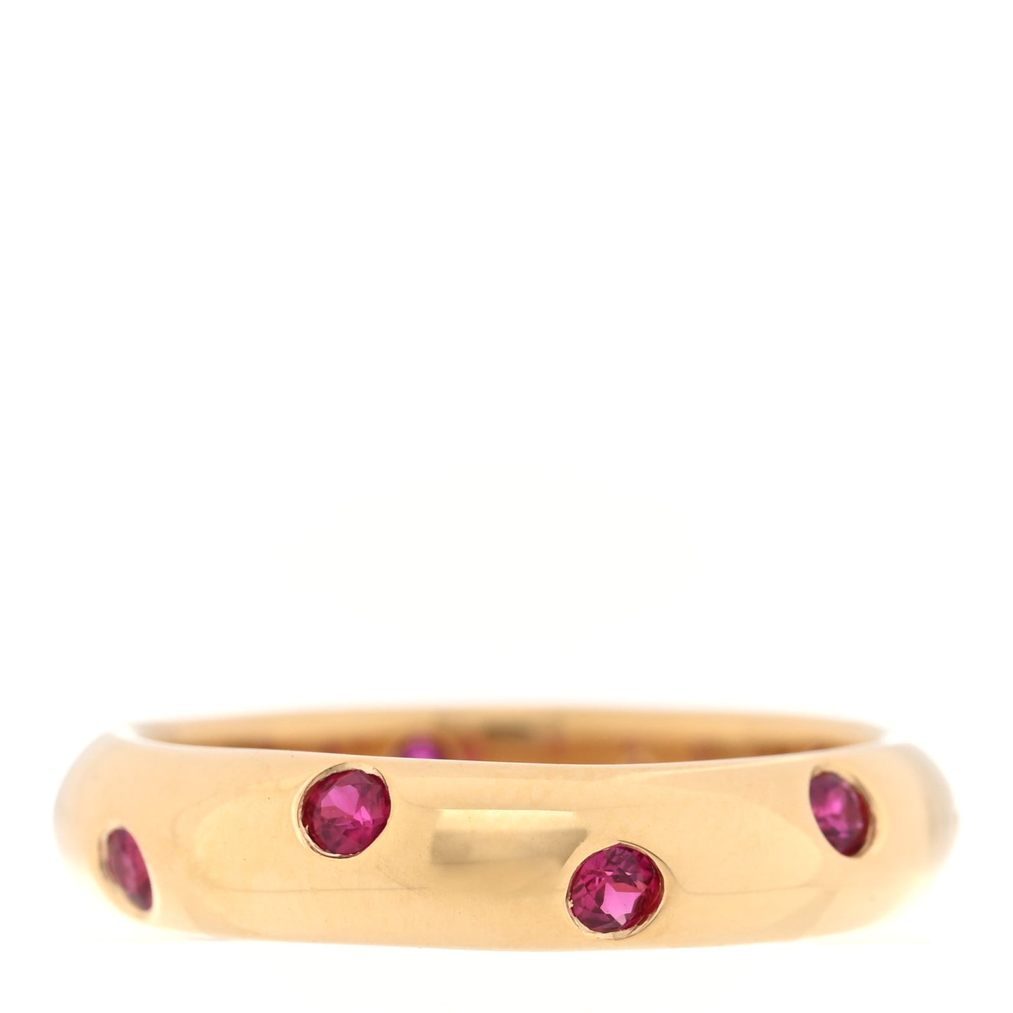 18K Yellow Gold Ruby Etoile Band Ring 53 6.25