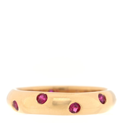 Tiffany 18K Yellow Gold Ruby Etoile Band Ring 53 6.25 3 of 5