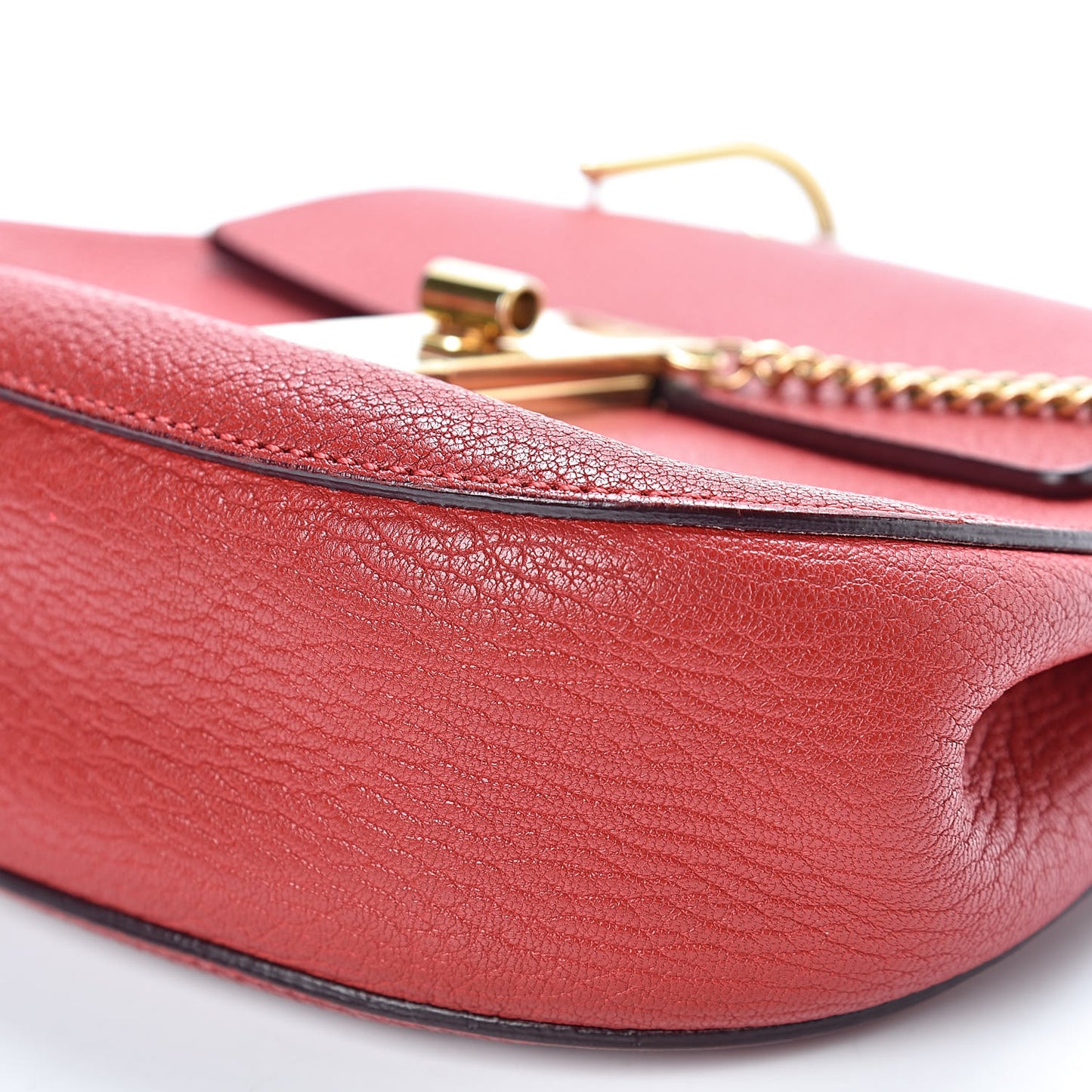 Grained Lambskin Mini Drew Shoulder Bag Plaid Red