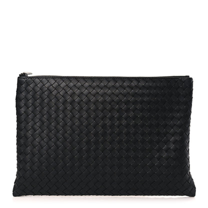 Bottega Veneta Nappa Intrecciato Medium Zip Pouch Black 1 of 9