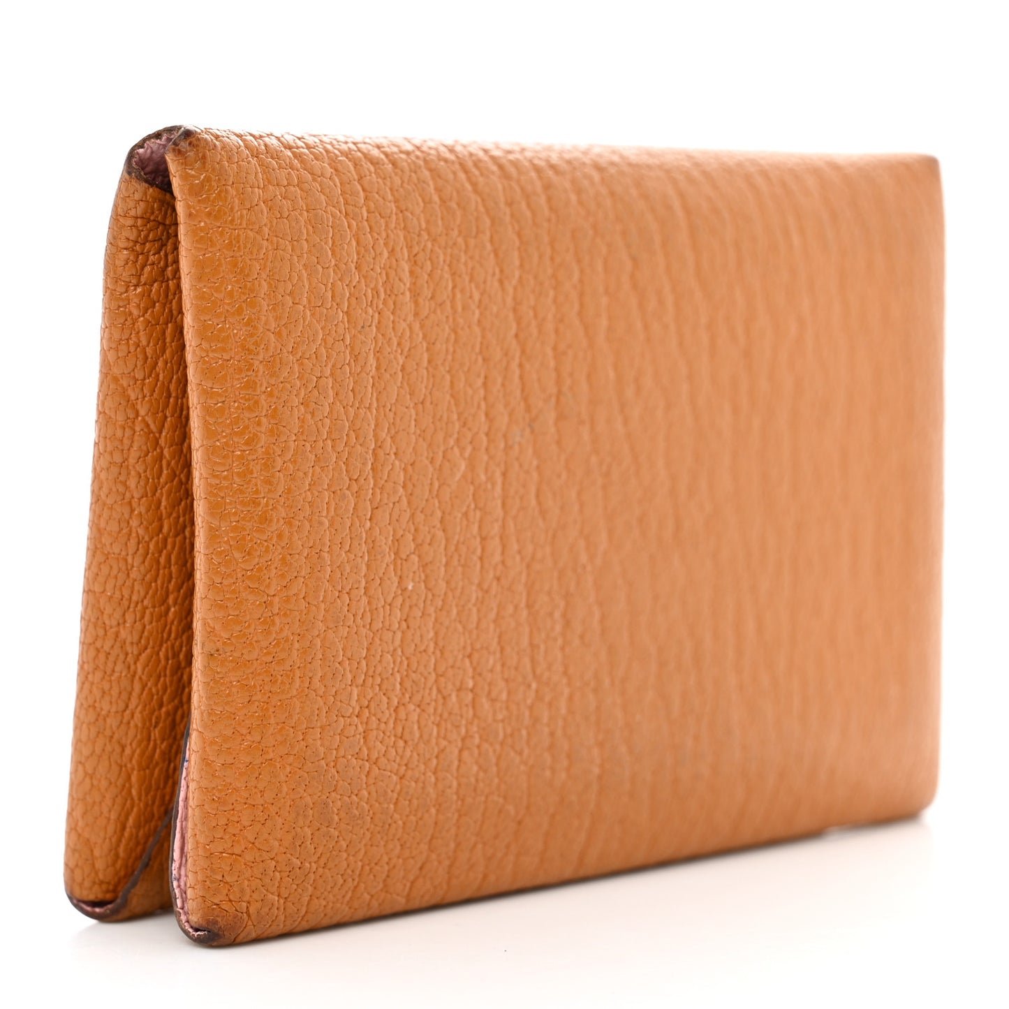 Chevre Mysore Verso Calvi Duo Card Case Caramel Rose Sakura