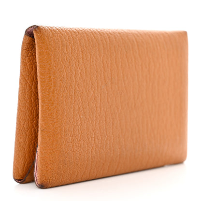 Hermes Chevre Mysore Verso Calvi Duo Card Case Caramel Rose Sakura 3 of 10