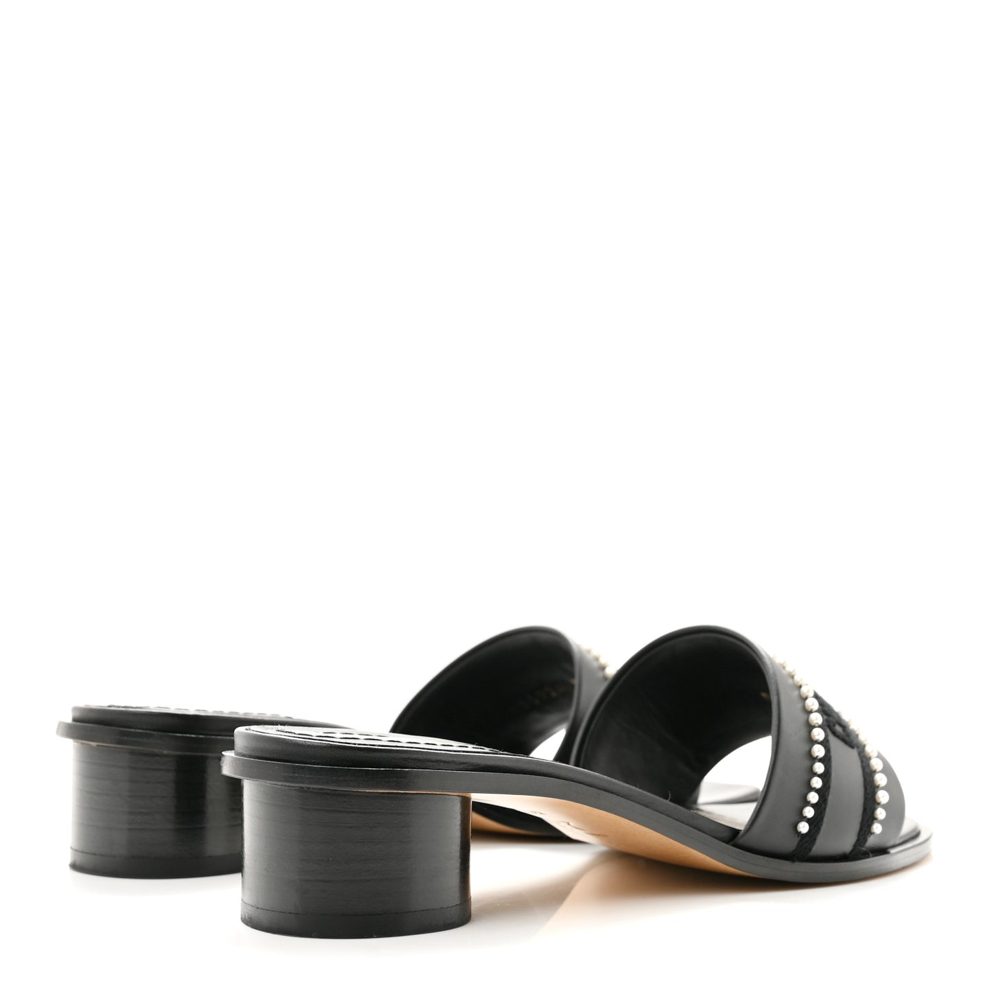 Calfksin Pearl Embroidered Dway 35mm Slide Sandals 35 Black