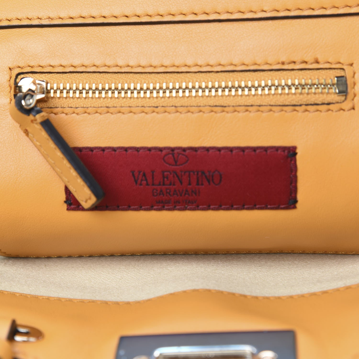 Valentino Garavani Vitello Mini Rockstud Tote Mandarin Sorbet 7 of 9