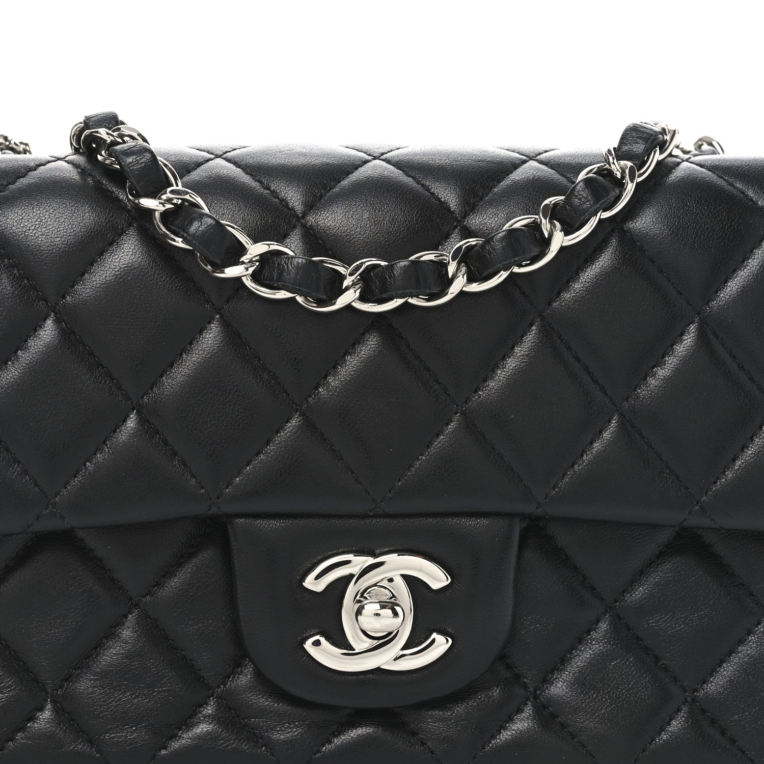 Chanel Lambskin Quilted Mini Rectangular Flap Black 8 of 11