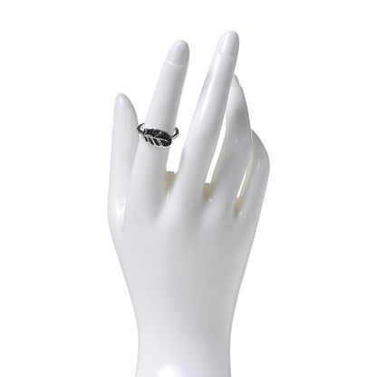 John Hardy Sterling Silver Black Sapphire Black Spinel Feather Lava Ring 54 7 2 of 6
