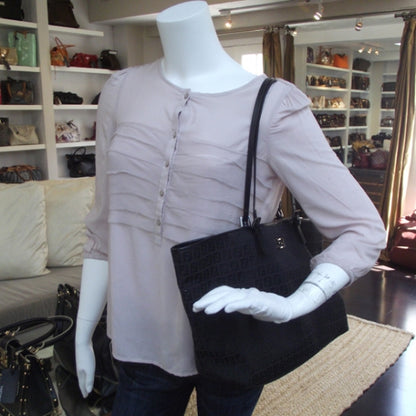 Fendi Canvas Zucchino Shopper Tote Black 2 of 13