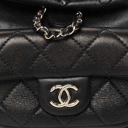 Chanel Lambskin Quilted Small Duma Drawstring Backpack Black 8 of 10