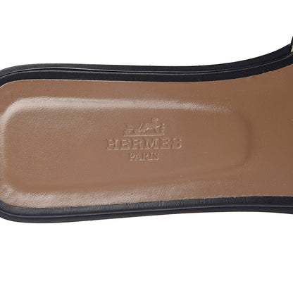 Hermes Box Calfskin Oran Sandals 41 Black 7 of 14
