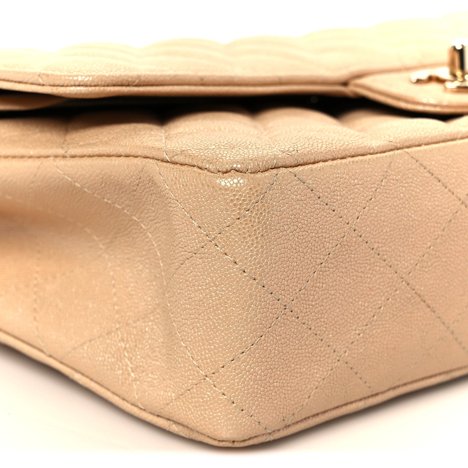 Chanel Iridescent Caviar Quilted Medium Double Flap Beige 10 of 12