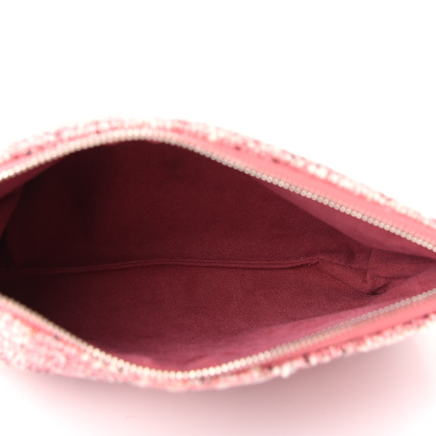 Chanel Tweed Logo Eyelets Pouch Pink 5 of 6