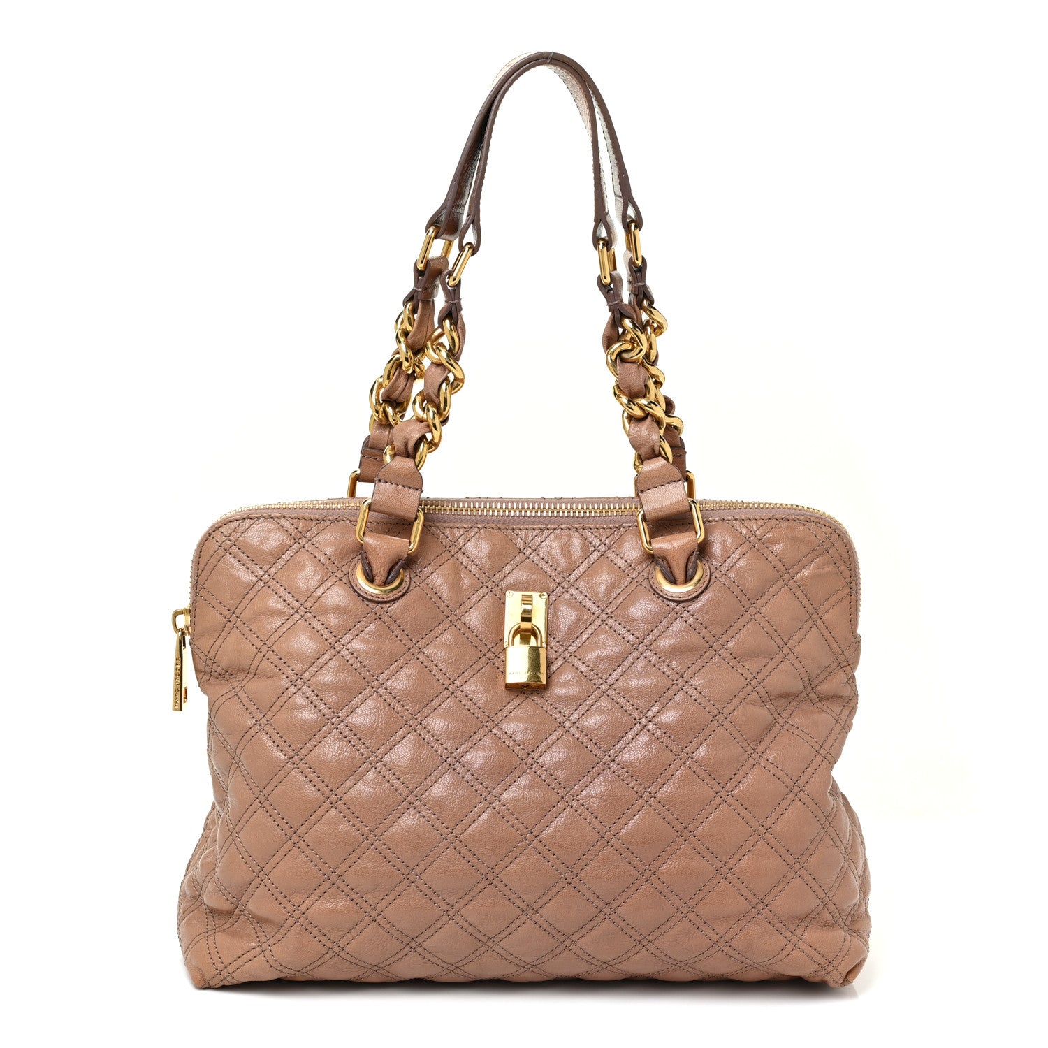 Marc Jacobs Calfskin Quilted Rio Satchel Tote Bag Brown 1 of 16