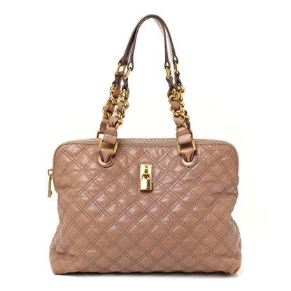 Marc Jacobs Calfskin Quilted Rio Satchel Tote Bag Brown 1 of 16