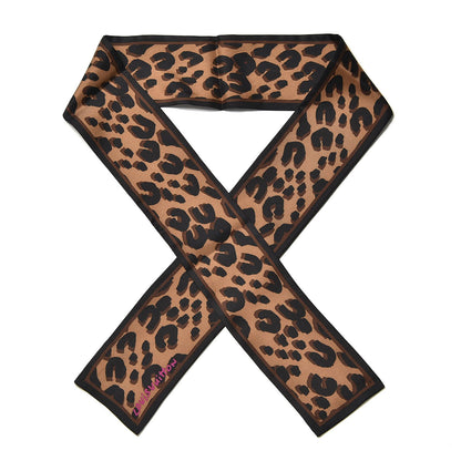 Louis Vuitton Silk Leopard Bandeau Scarf Marron 1 of 4