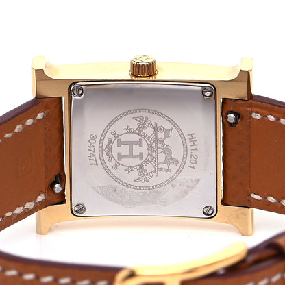 Hermes Stainless Steel Epsom 21mm Heure H Hour Quartz Watch Gold 4 of 5