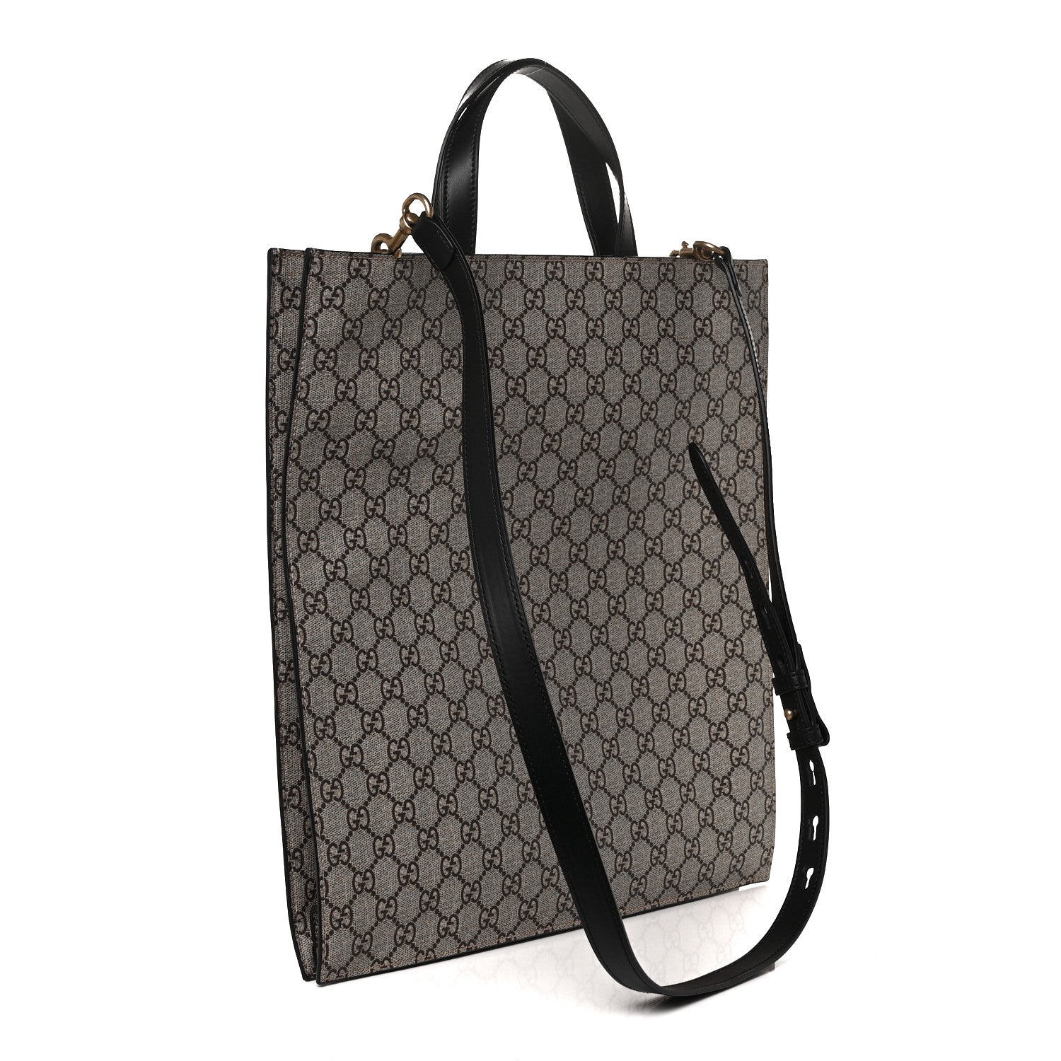 Gucci GG Supreme Monogram Wolf XXV Hollywood Print Vertical Tote Black 2 of 8